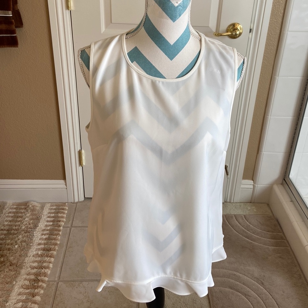 DKNY White Sleeveless Blouse NEW